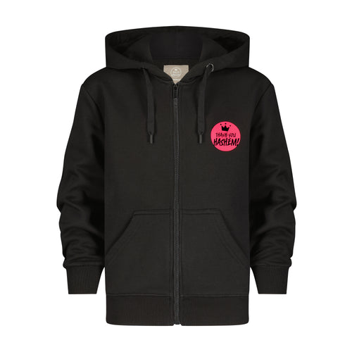 Sweatshirt / Black with Pink Logo