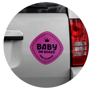 Car magnet / Baby on board - pink