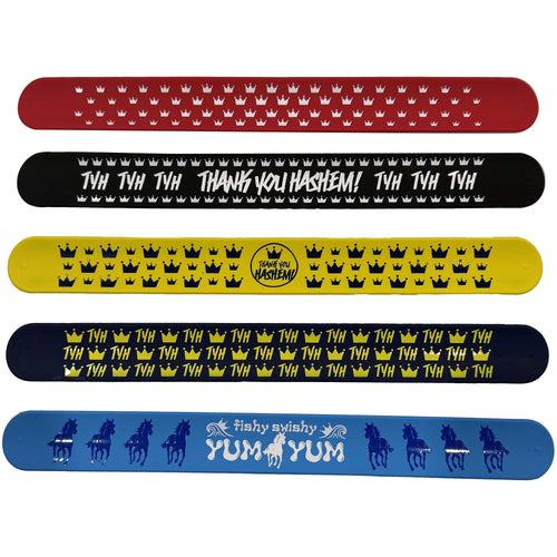 Silicone Rubbber Slap Bracelets - Pack of 5 Bracelets