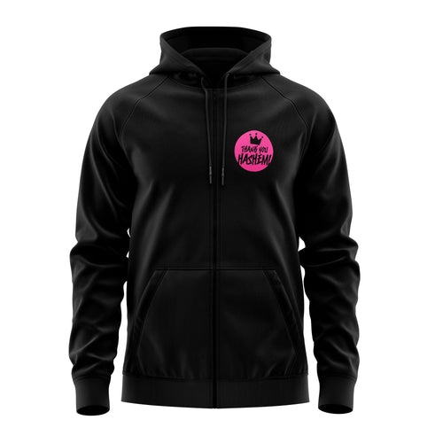 Sweatshirt / Black with Pink Logo