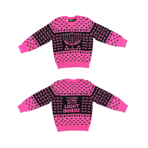 Chanukah Sweater - Pink/Black