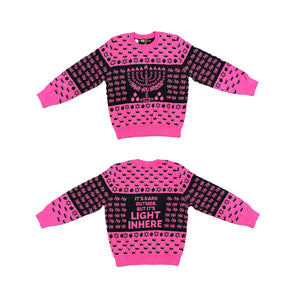 Chanukah Sweater - Pink/Black