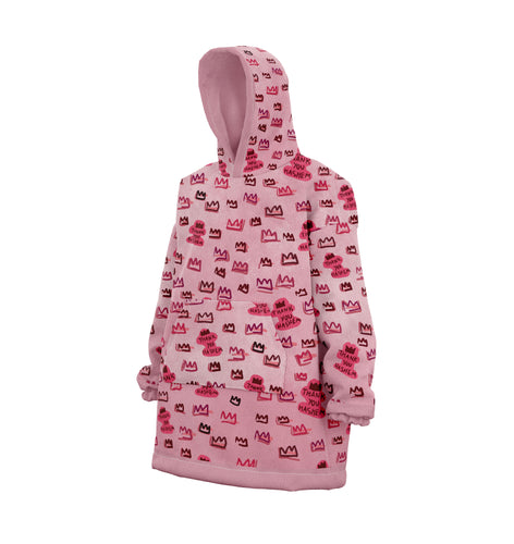 TYH Comfy / Pink - Oversized Hooded Blanket Sweatshirt (Adult & Kids)