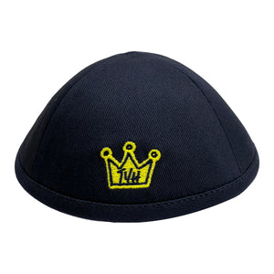 TYH Yarmulka / Navy with Yellow Crown