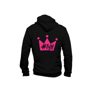 Sweatshirt / Black with Pink Logo
