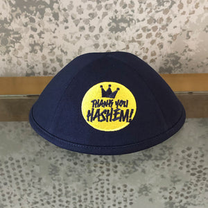 Yarmulka / "Official Color" Navy with Yellow
