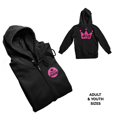 Sweatshirt / Black with Pink Logo 